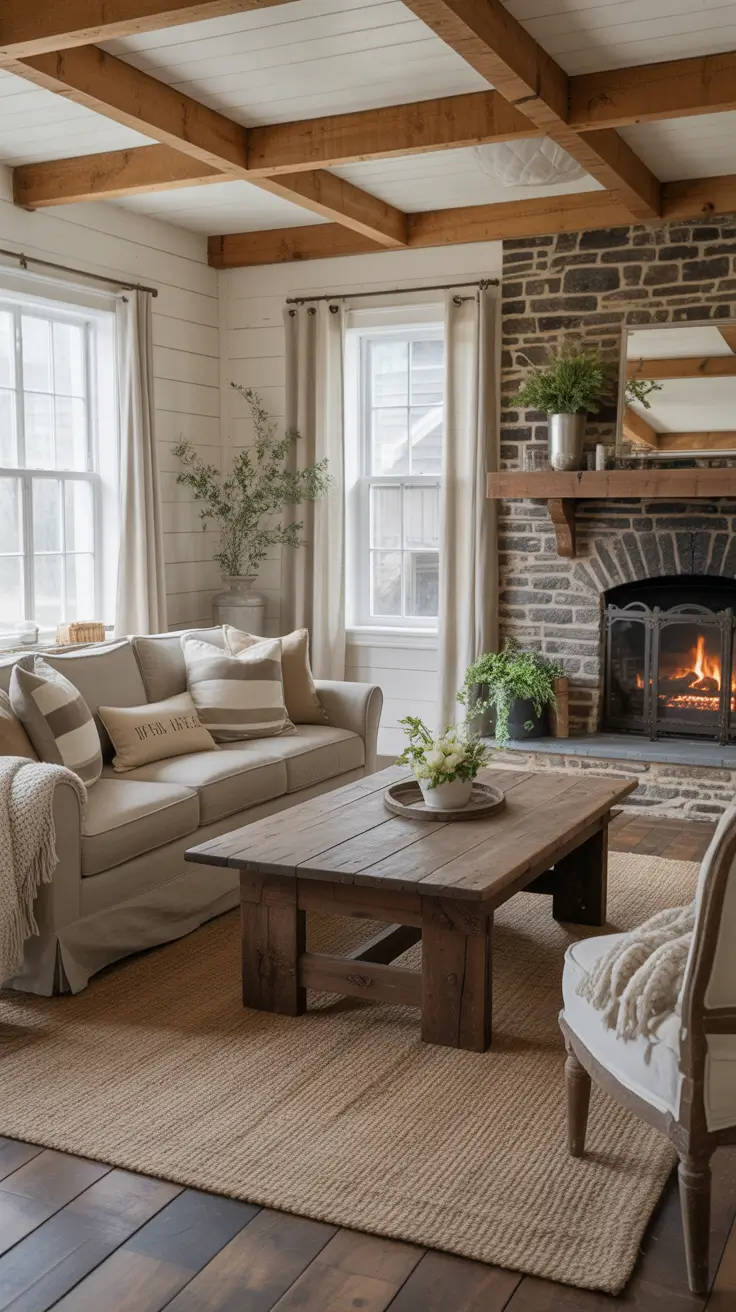 Farmhouse Living Room Ideas 2026 – Cozy, Rustic & Modern Inspirations