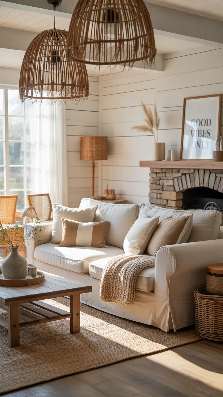 Farmhouse Living Room Ideas 2026 – Cozy, Rustic & Modern Inspirations