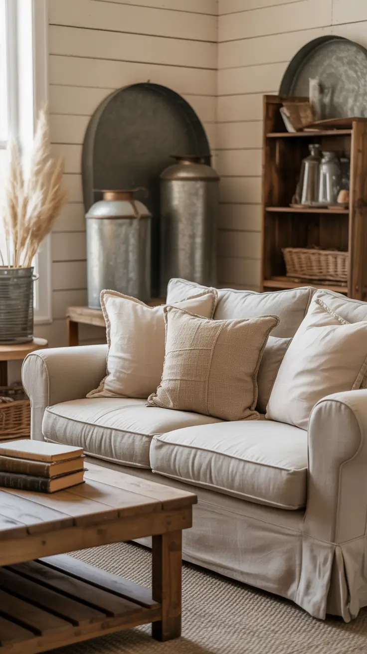 Farmhouse Living Room Ideas 2026 – Cozy, Rustic & Modern Inspirations