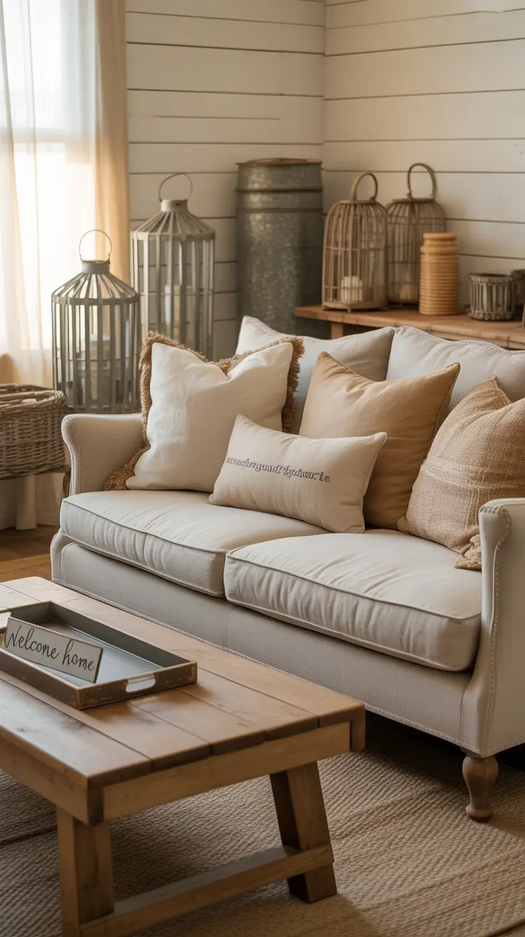 Farmhouse Living Room Ideas 2026 – Cozy, Rustic & Modern Inspirations