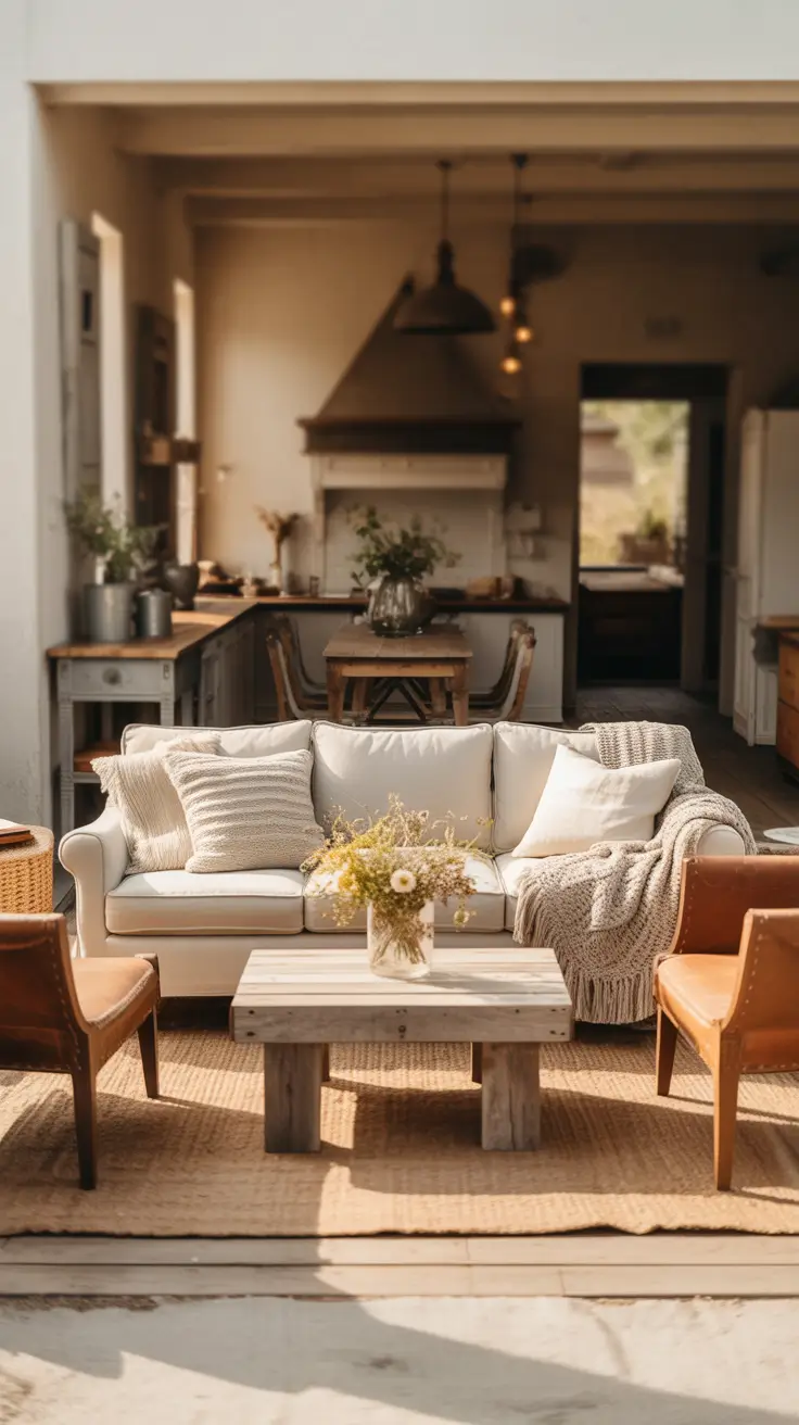 Farmhouse Living Room Ideas 2026 – Cozy, Rustic & Modern Inspirations