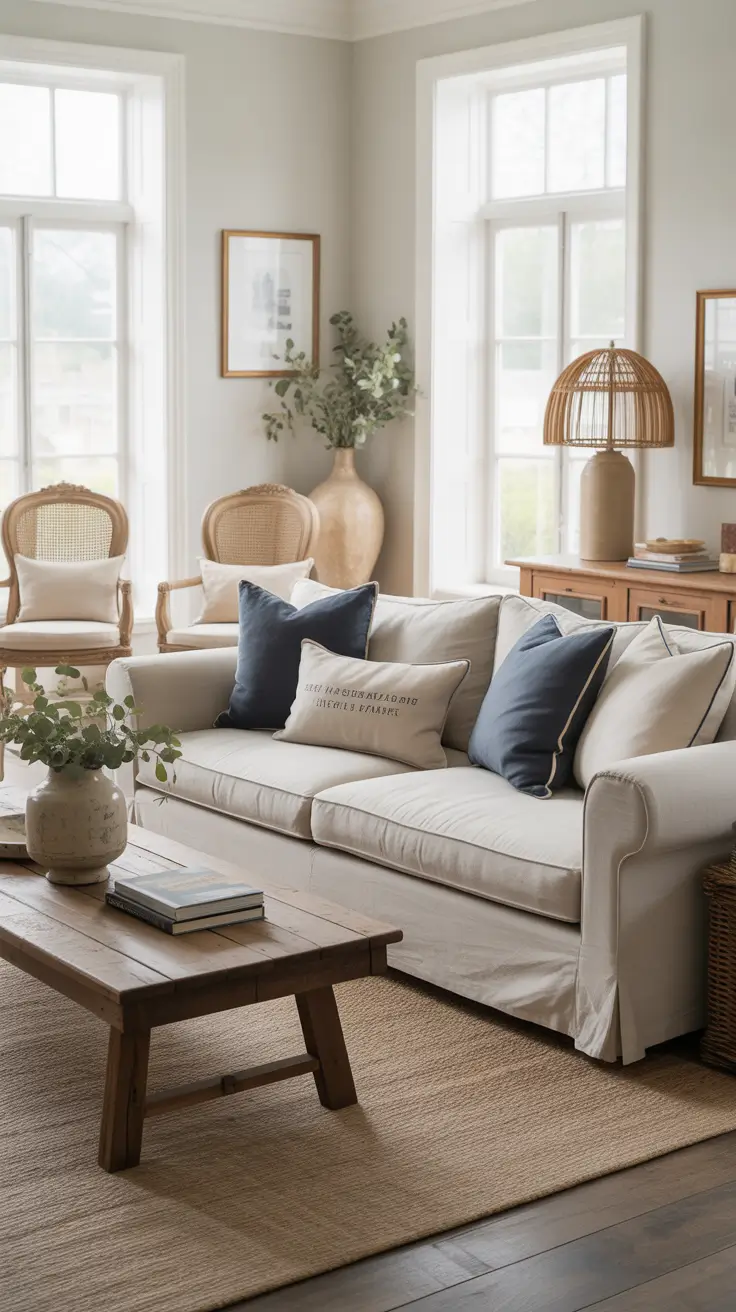 Farmhouse Living Room Ideas 2026 – Cozy, Rustic & Modern Inspirations