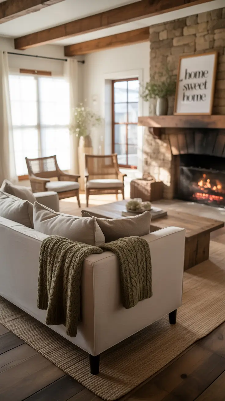 Farmhouse Living Room Ideas 2026 – Cozy, Rustic & Modern Inspirations