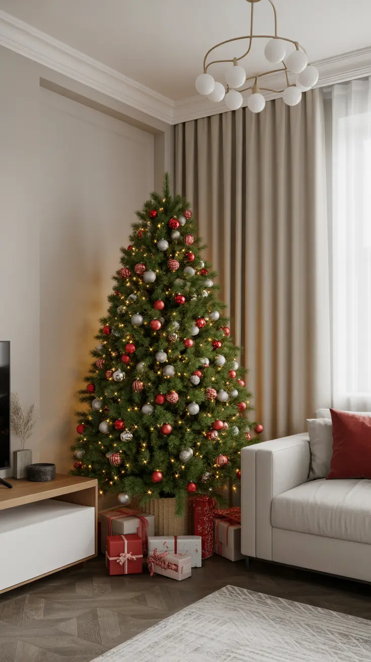 Red and Silver Christmas Tree 2025 — Elegant, Classic, and Festive Decor Ideas for a Modern Home