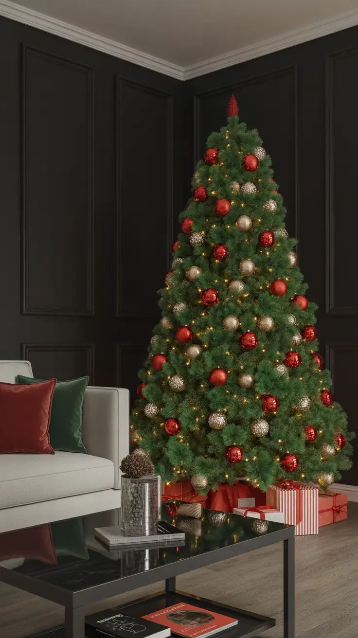 Red and Silver Christmas Tree 2025 — Elegant, Classic, and Festive Decor Ideas for a Modern Home