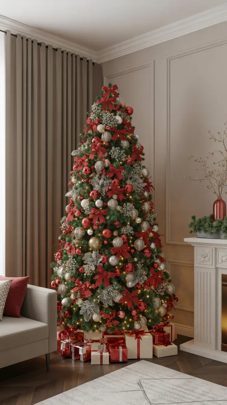 Red and Silver Christmas Tree 2025 — Elegant, Classic, and Festive Decor Ideas for a Modern Home