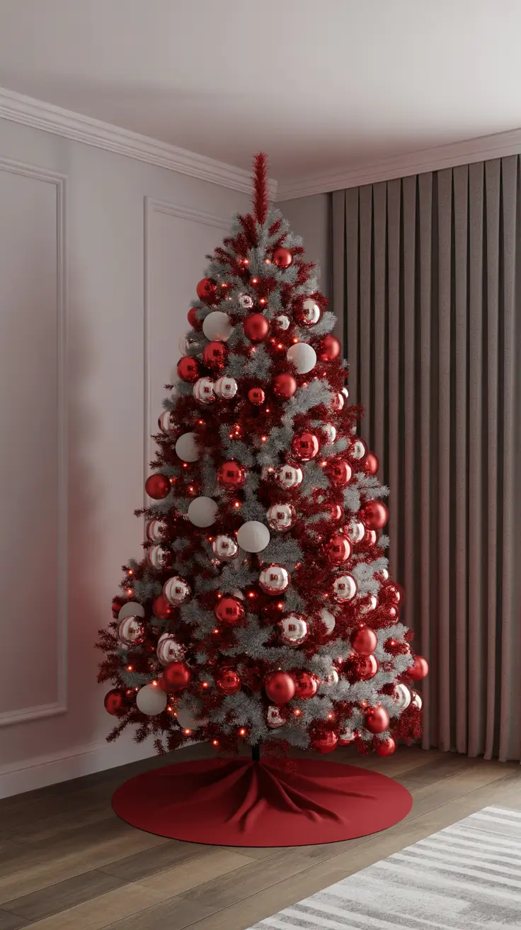 Red and Silver Christmas Tree 2025 — Elegant, Classic, and Festive Decor Ideas for a Modern Home