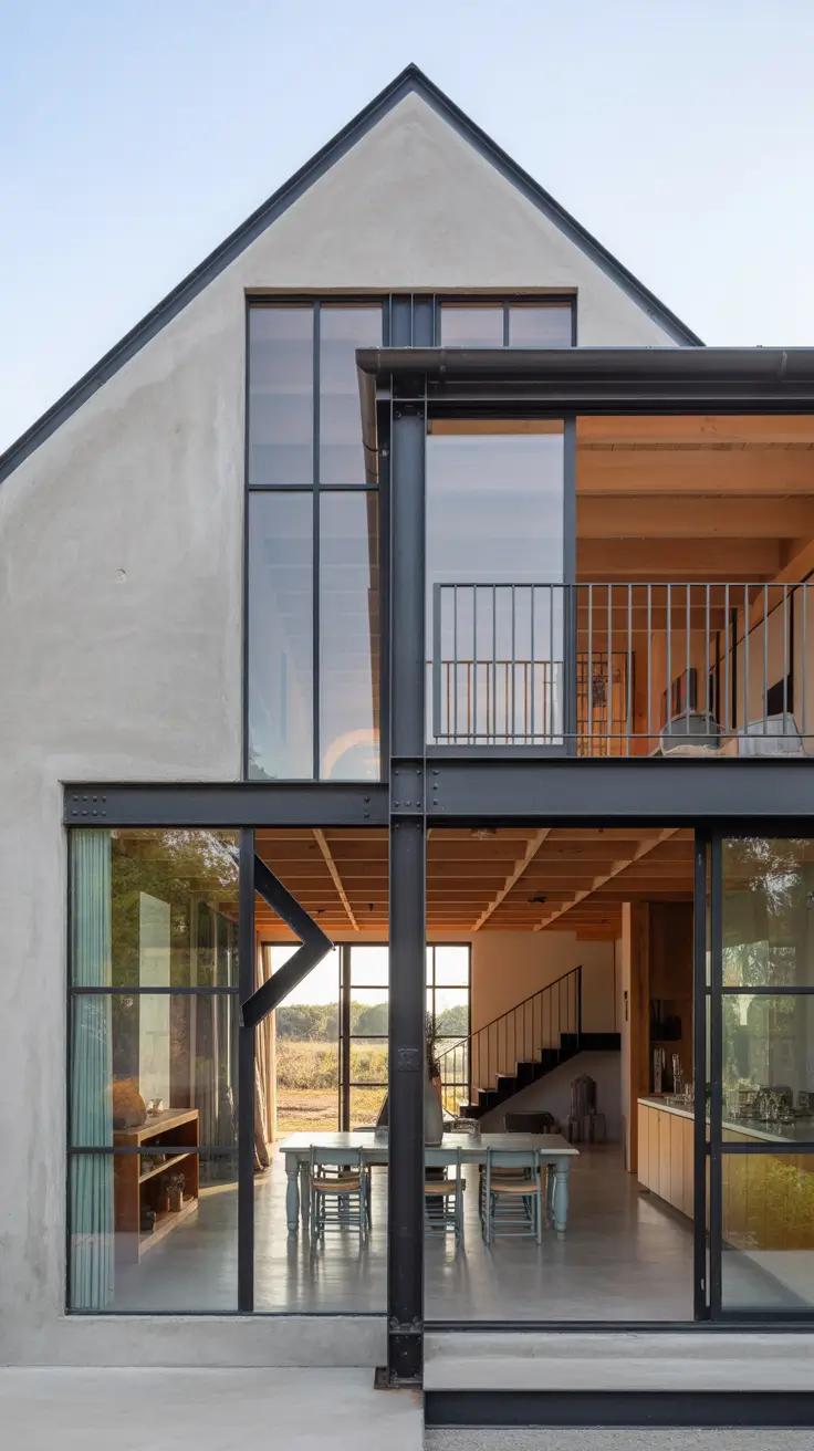 Vintage-Inspired Farmhouse with Cream and Olive Green Details