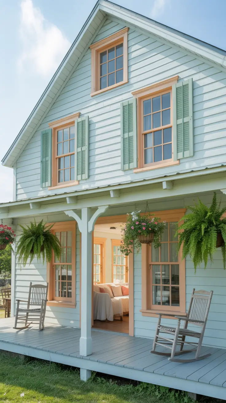 Vintage-Inspired Farmhouse with Cream and Olive Green Details