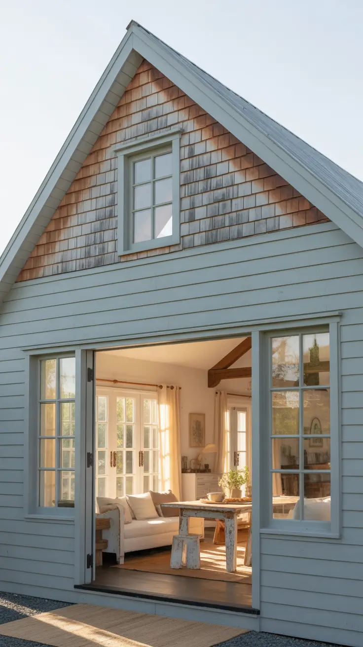 Vintage-Inspired Farmhouse with Cream and Olive Green Details