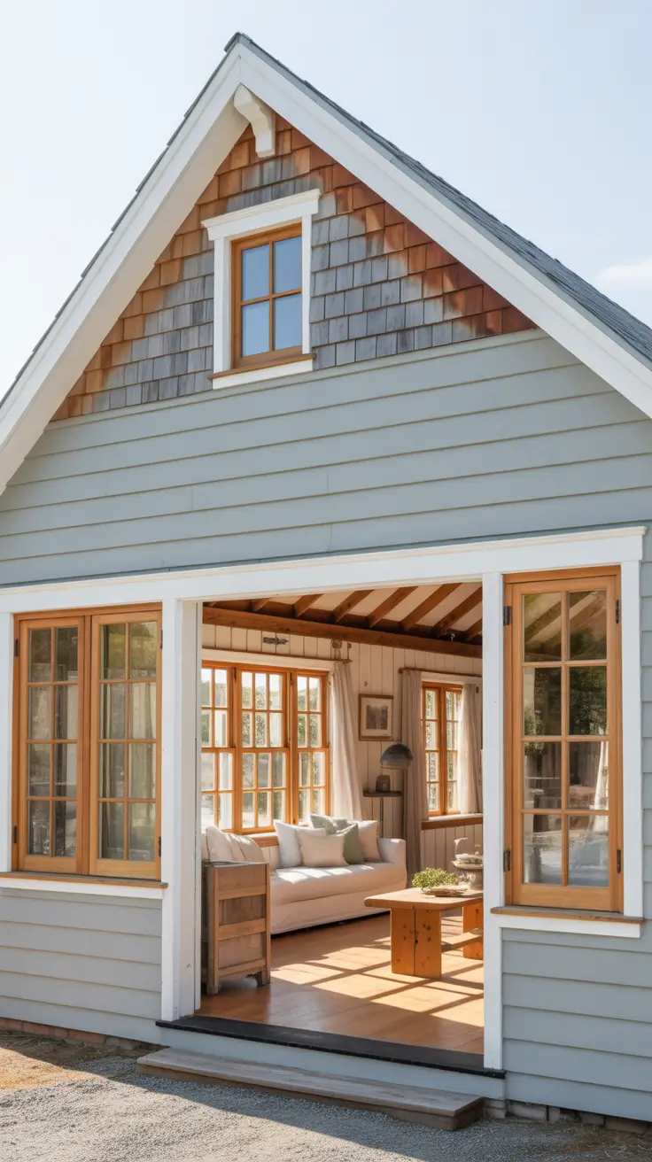 Vintage-Inspired Farmhouse with Cream and Olive Green Details