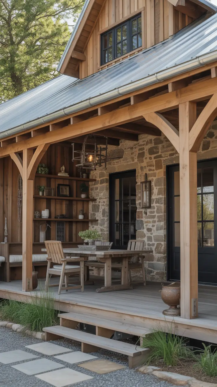 Vintage-Inspired Farmhouse with Cream and Olive Green Details