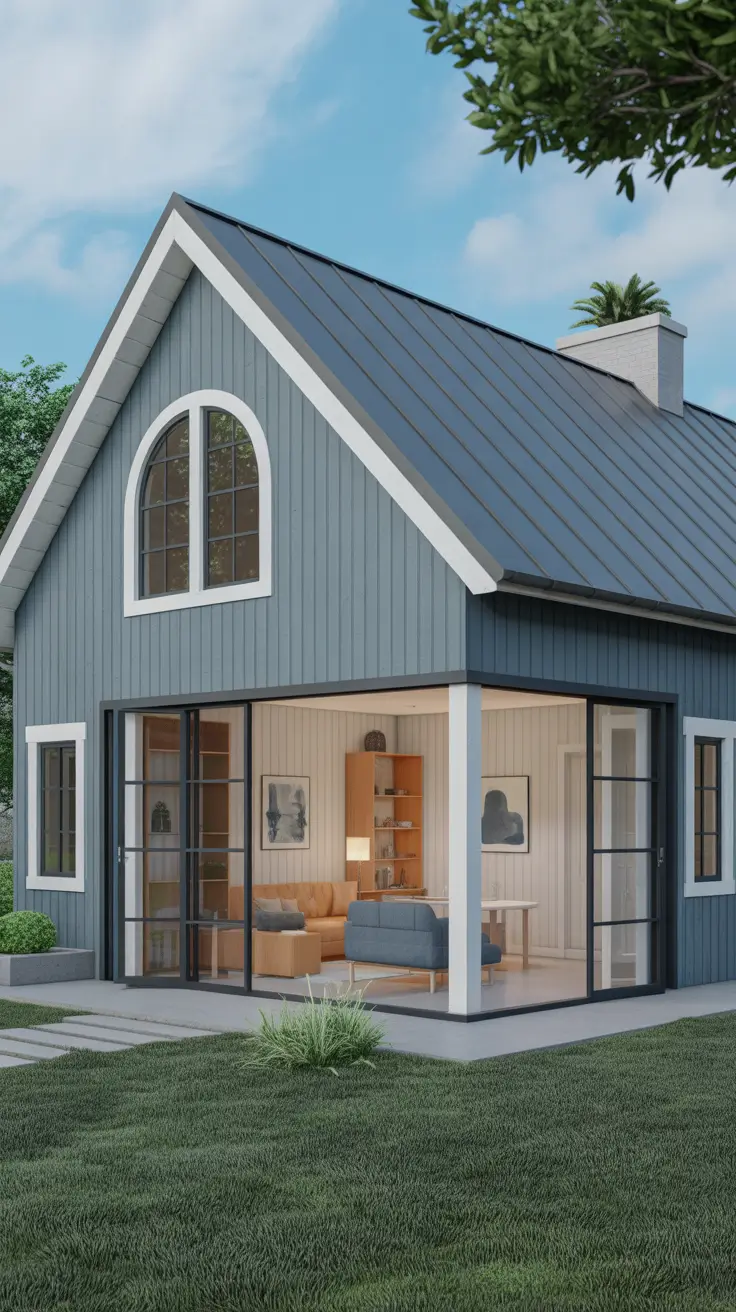 Vintage-Inspired Farmhouse with Cream and Olive Green Details