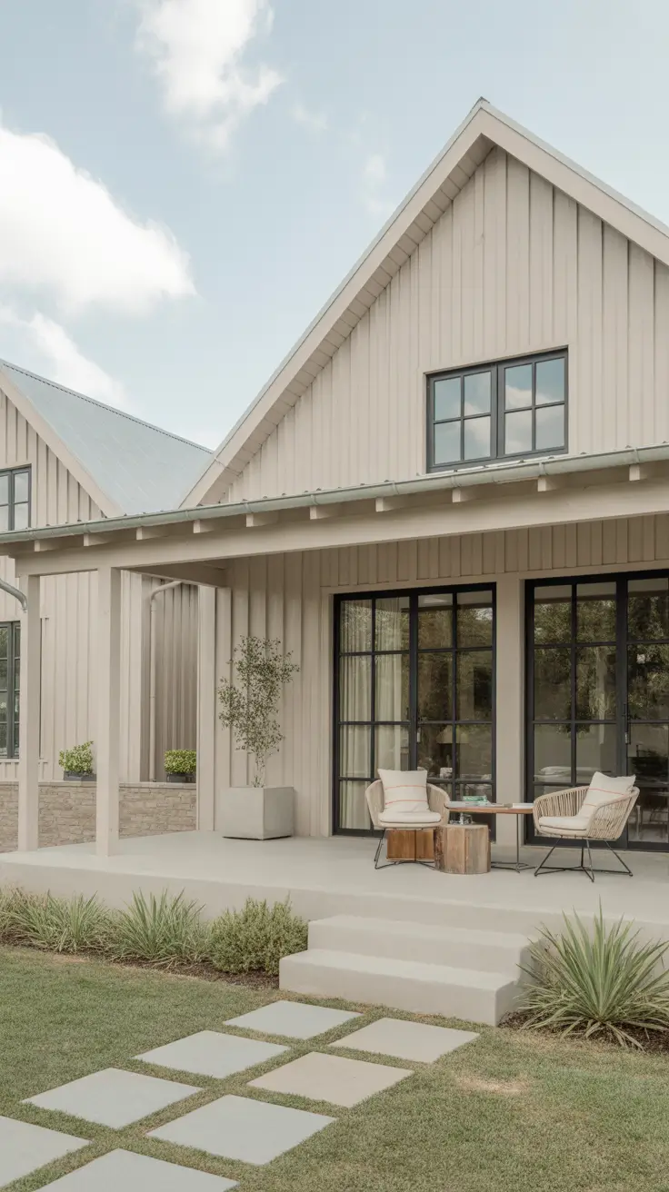 Vintage-Inspired Farmhouse with Cream and Olive Green Details