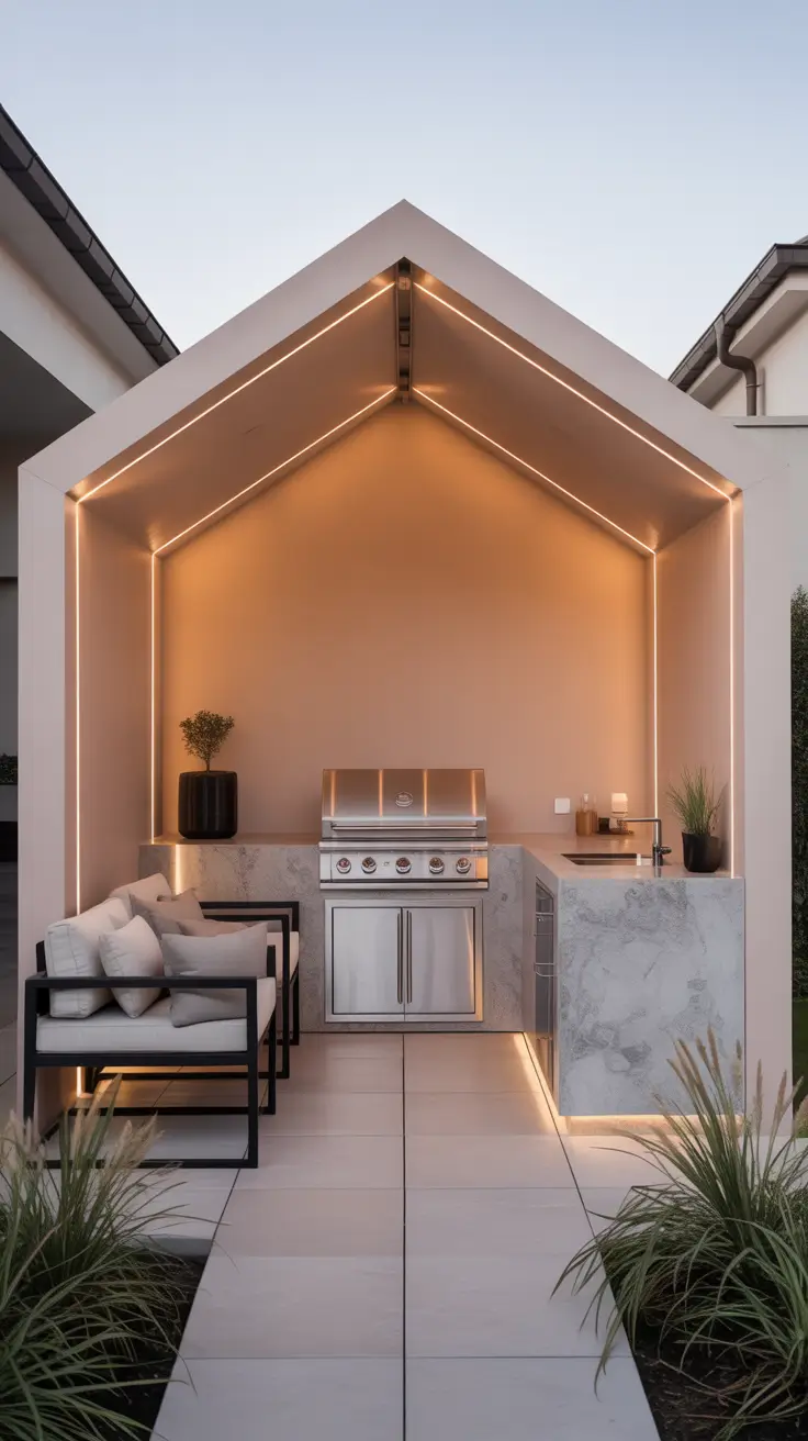 Outdoor BBQ Area With Roof 2026: Modern Covered Grill Ideas for Terrace, Deck & Garden