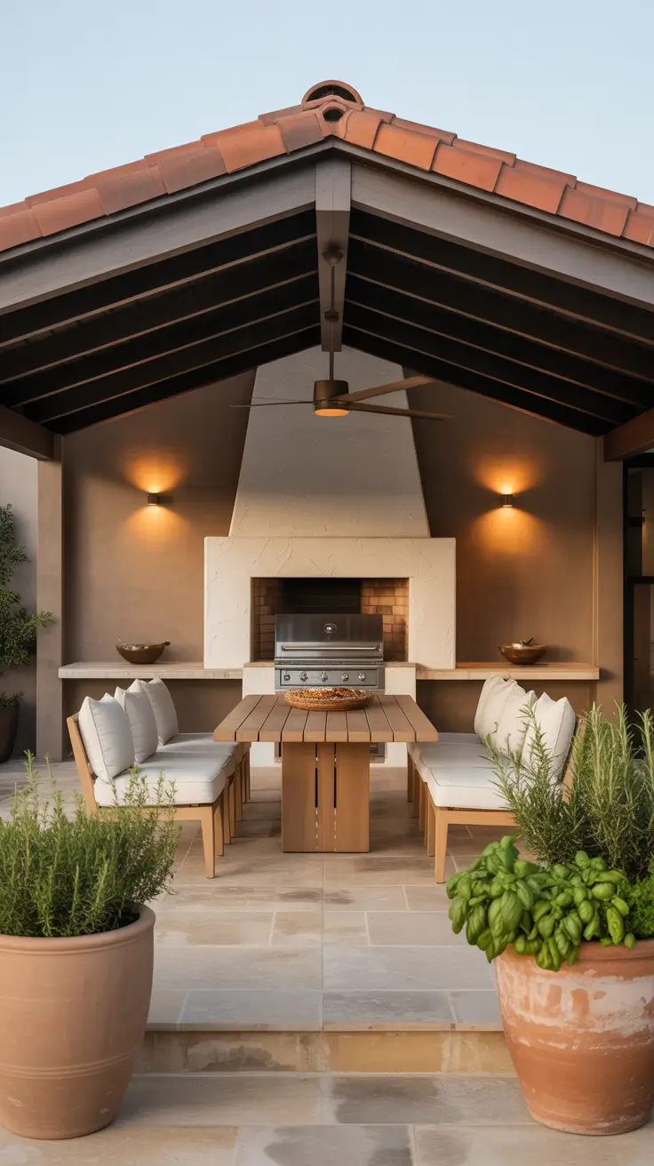 Outdoor BBQ Area With Roof 2026: Modern Covered Grill Ideas for Terrace, Deck & Garden