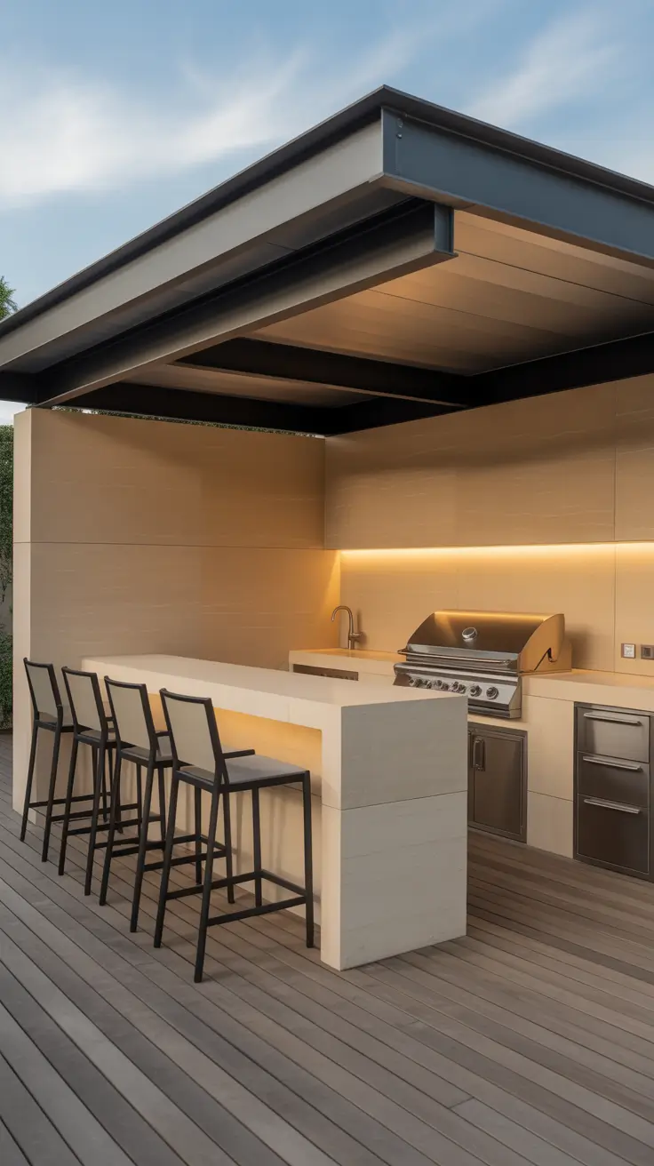 Outdoor BBQ Area With Roof 2026: Modern Covered Grill Ideas for Terrace, Deck & Garden